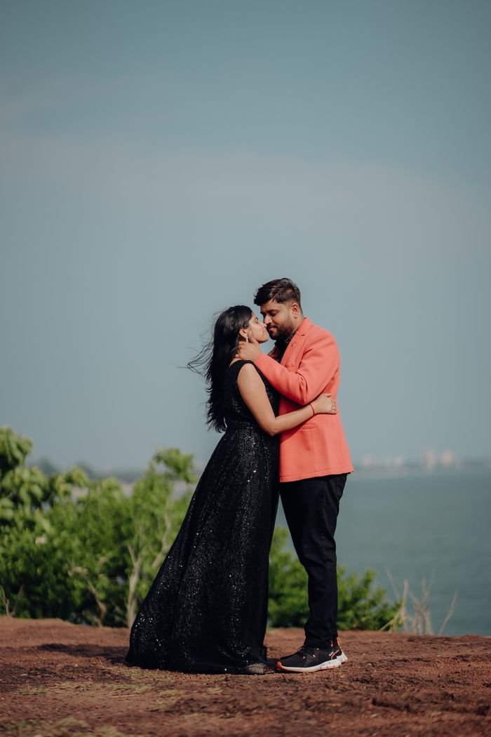 The Art of Drawing Readers In: Your attractive post title goes here A romantic pre-wedding photo of a couple embracing outdoors near Bengaluru, India.